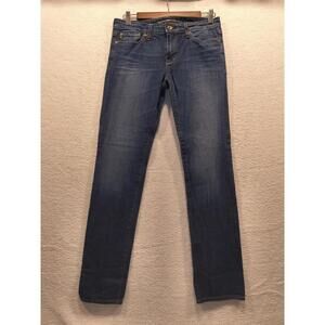 Big Star Jeans Womens 27R (30x31) Blue Kate Straight Mid Rise Denim Distressed